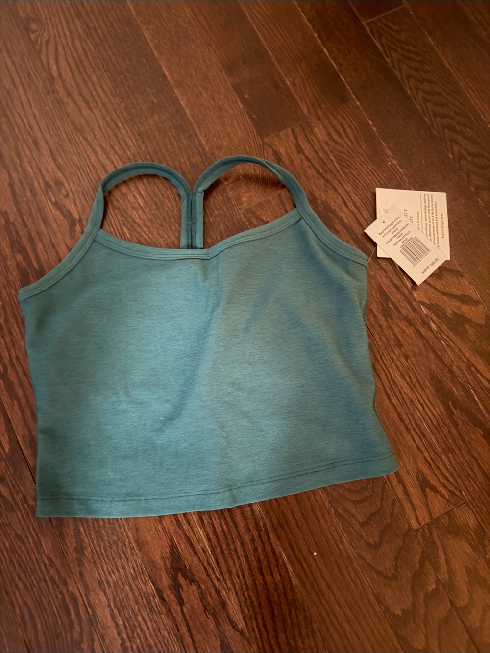 Beyond Yoga Spacedye Teal Sea Heather Cropped Tank - Racerback. Size S. NWT.